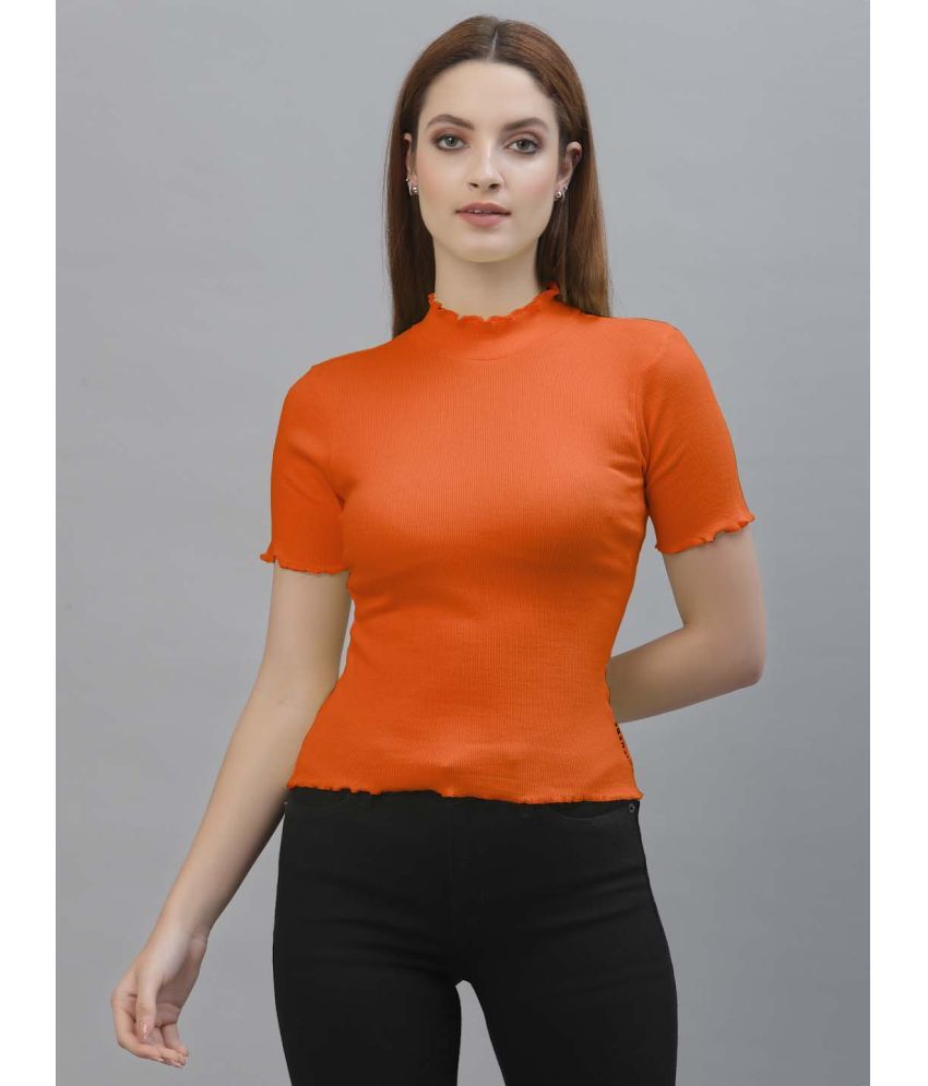     			Friskers Orange Cotton Women's Regular Top ( Pack of 1 )