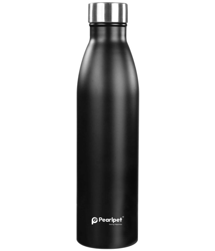     			PearlPet S10_FullBlack Black Steel Water Bottle 1000 mL ( Set of 1 )