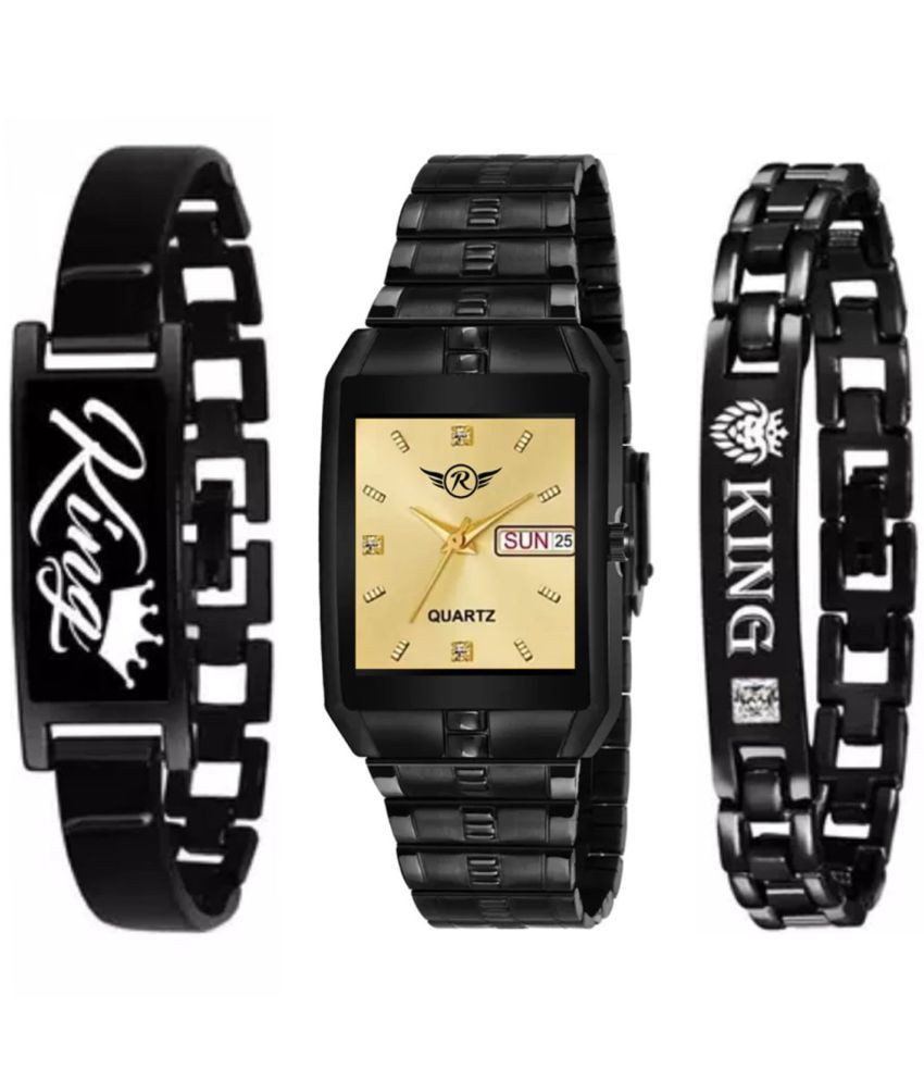     			REESKY Black Brass Analog Men's Watch