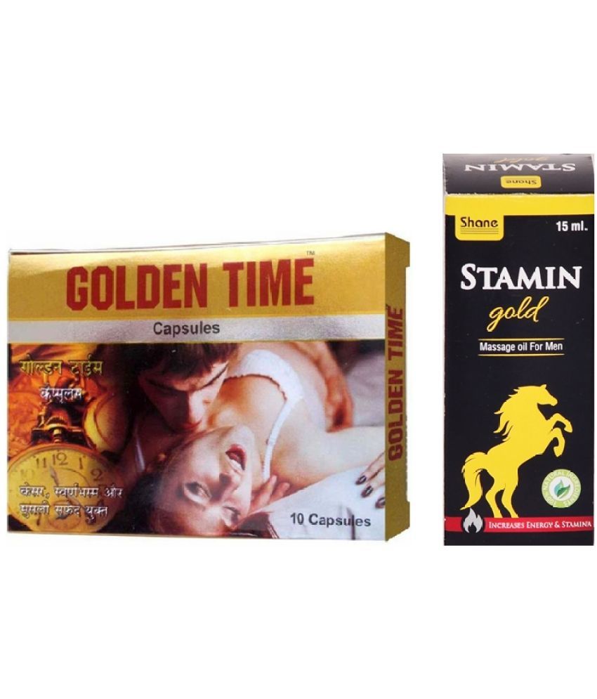     			Syan Deals GG Golden Time 20 Capsule & Shane Stamin Gold Massage oil 15ml (Combo Pack)
