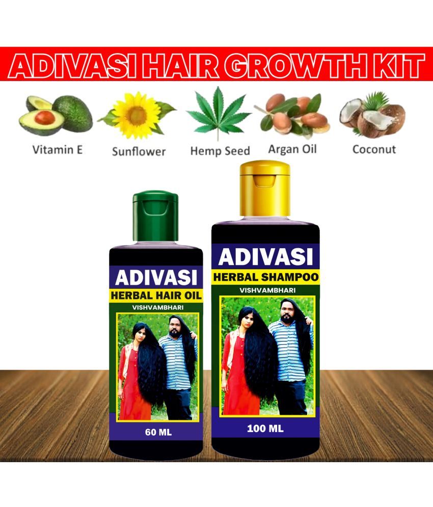     			Vishvambhari Adivasi Hair oil & Shampoo Combo, Controls Hair Fall Men & Women