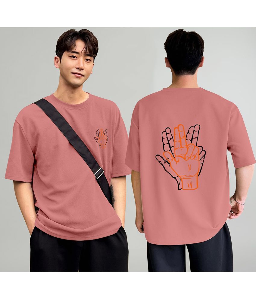     			happy khajana Pack of 1 Polyester Oversized Fit Men's T-Shirt ( Pink )