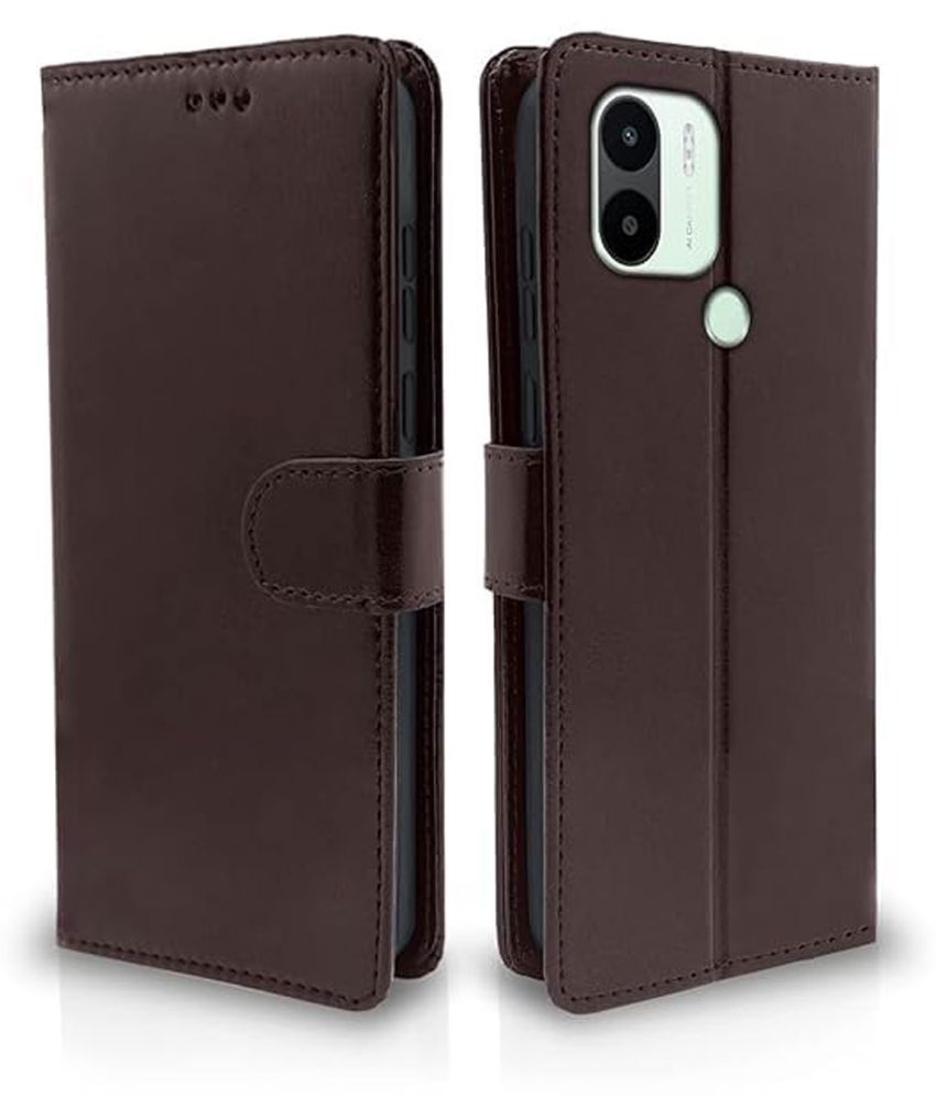     			Brampton Brown Flip Cover Artificial Leather Compatible For Redmi A1 Plus ( Pack of 1 )