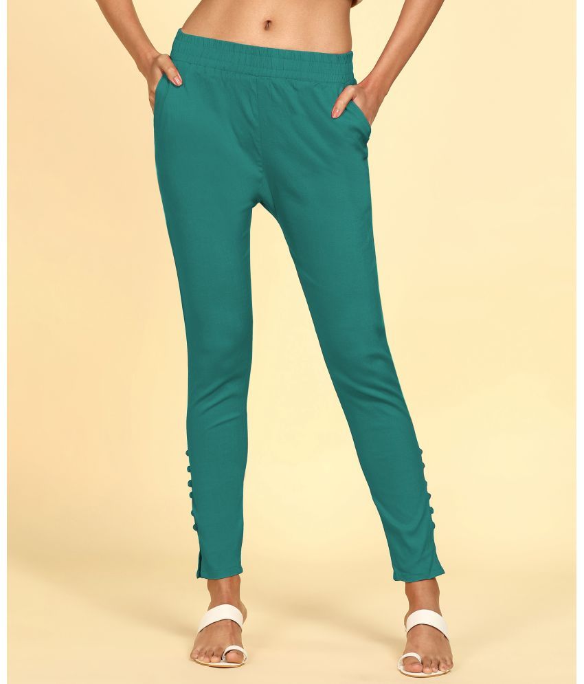     			Colorscube - Sea Green Cotton Women's Pencil Pants ( Pack of 1 )