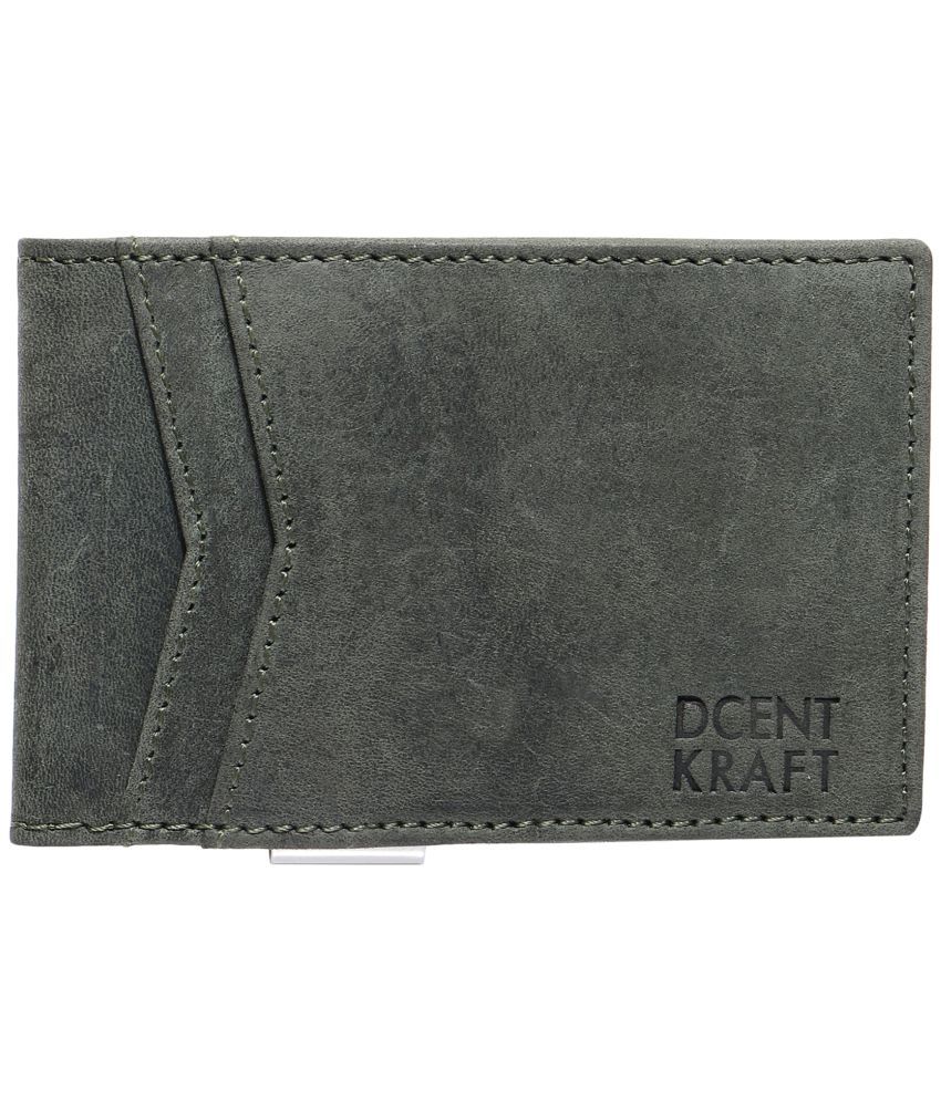     			DCENT KRAFT Green Leather Men's Two Fold Wallet ( Pack of 1 )