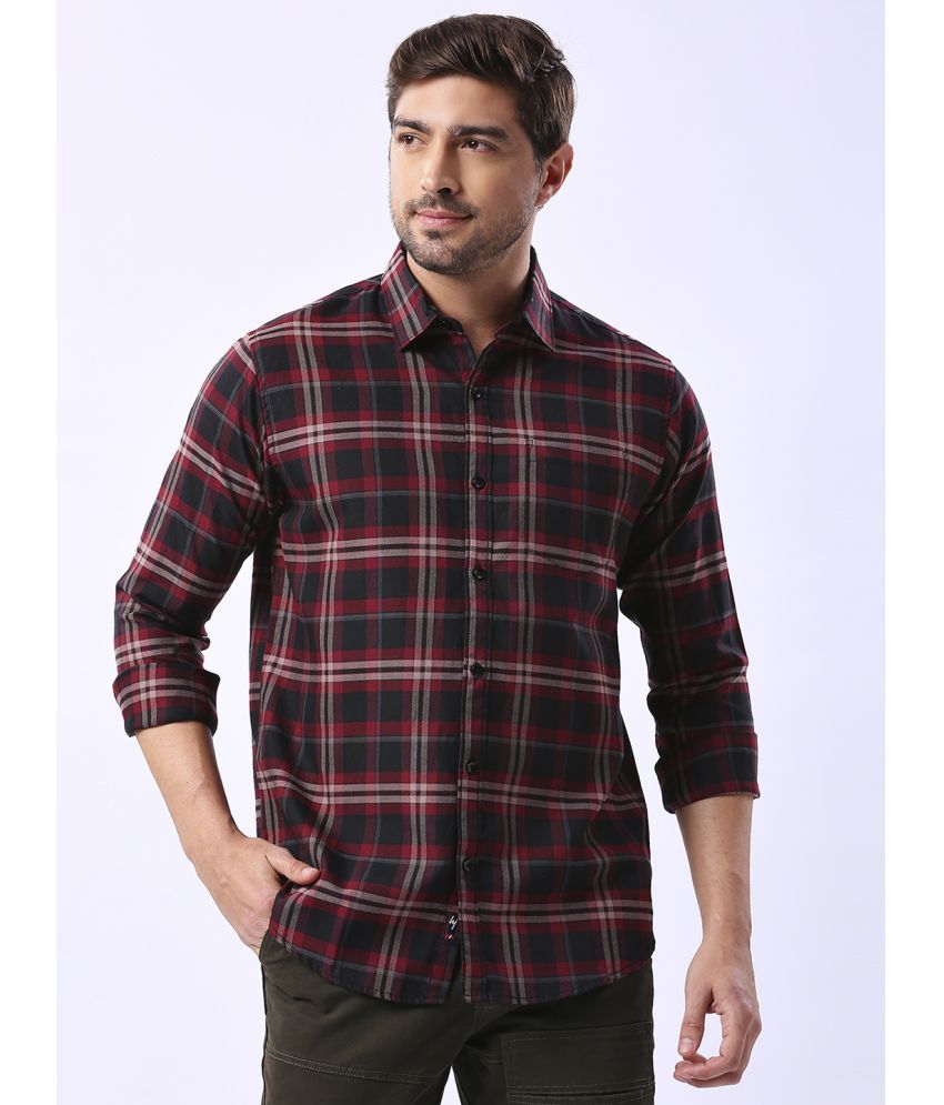     			HJ HASASI 100% Cotton Slim Fit Checks Full Sleeves Men's Casual Shirt - Black ( Pack of 1 )