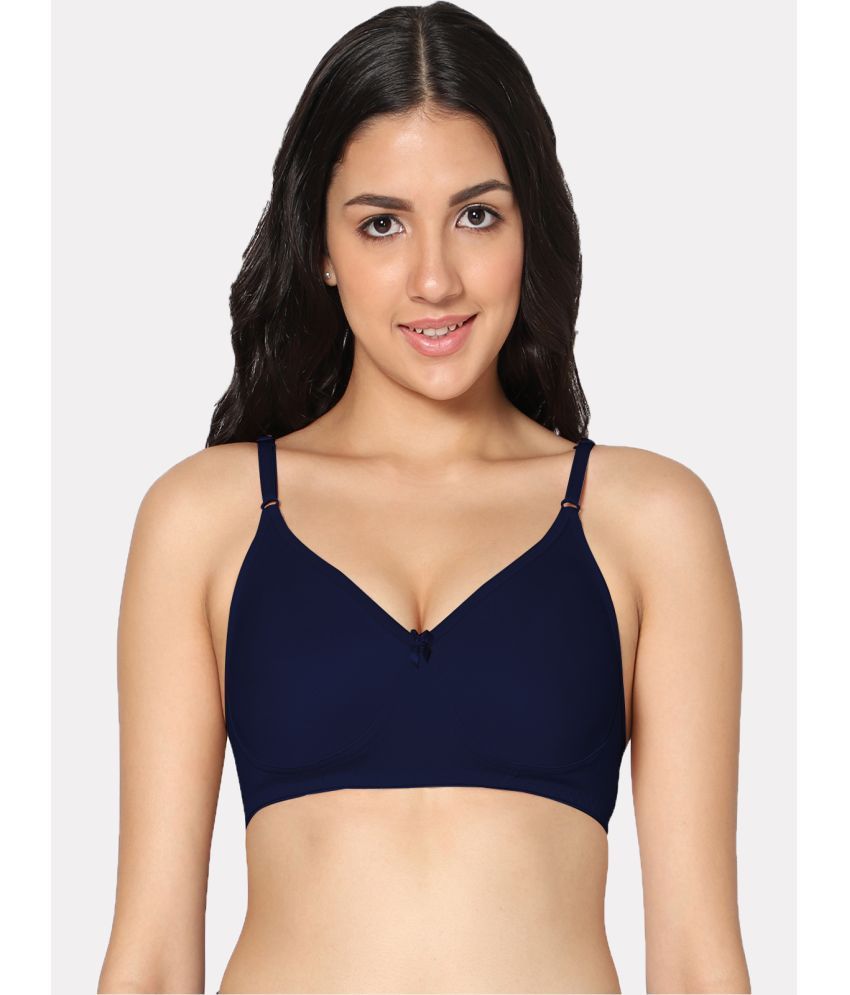     			IN CARE LINGERIE Navy Blue Cotton Blend Non Padded Women's Everyday Bra ( Pack of 1 )