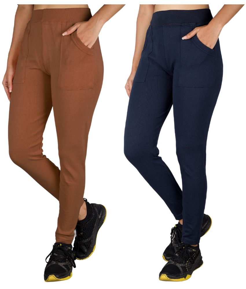     			KARARO JEGGINGS - Cotton Blend Skinny Fit Mustard Women's Jeggings ( Pack of 2 )