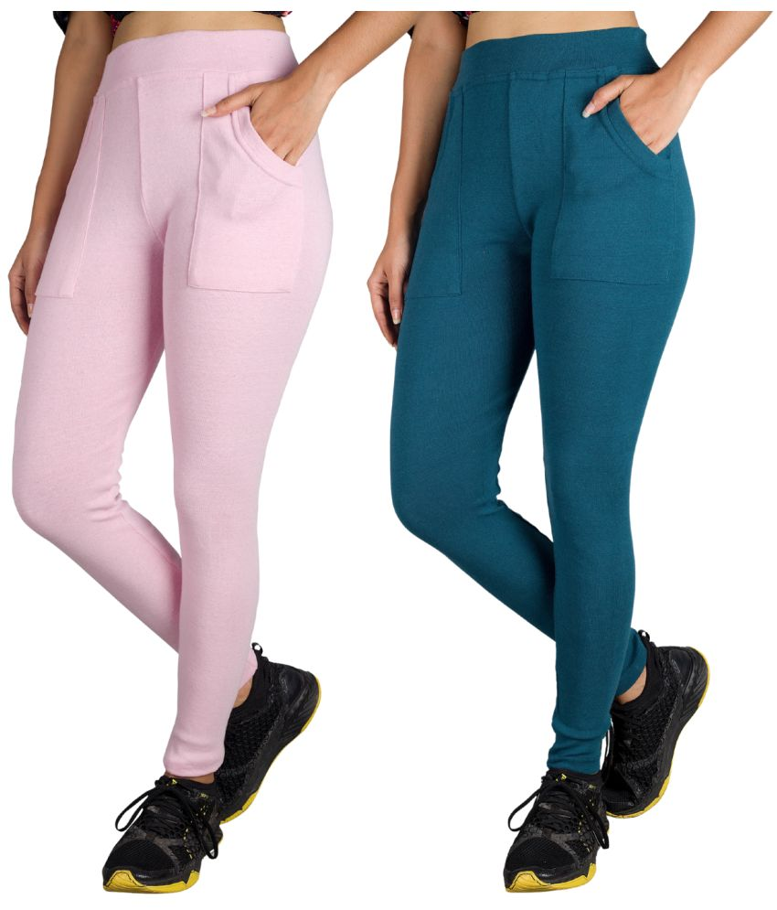     			KARARO JEGGINGS - Cotton Blend Skinny Fit Pink Women's Jeggings ( Pack of 2 )