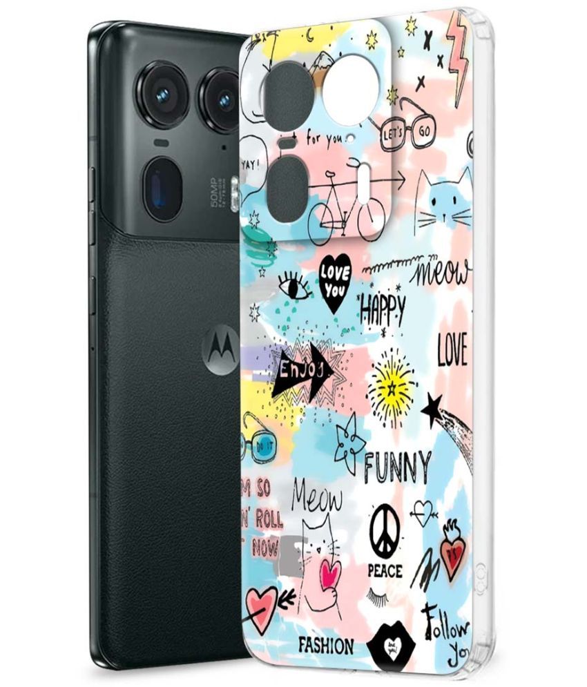     			NBOX Multicolor Printed Back Cover Silicon Compatible For Motorola Edge 50 Ultra 5G ( Pack of 1 )