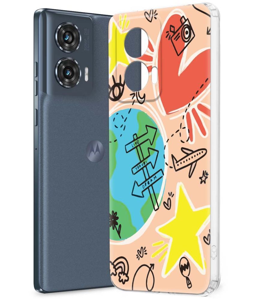     			NBOX Multicolor Printed Back Cover Silicon Compatible For Moto Edge 50 Fusion ( Pack of 1 )