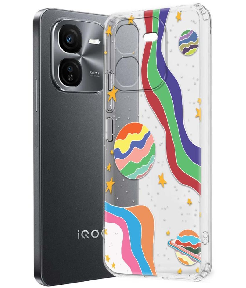     			NBOX Multicolor Printed Back Cover Silicon Compatible For iQOO Z9x 5G ( Pack of 1 )