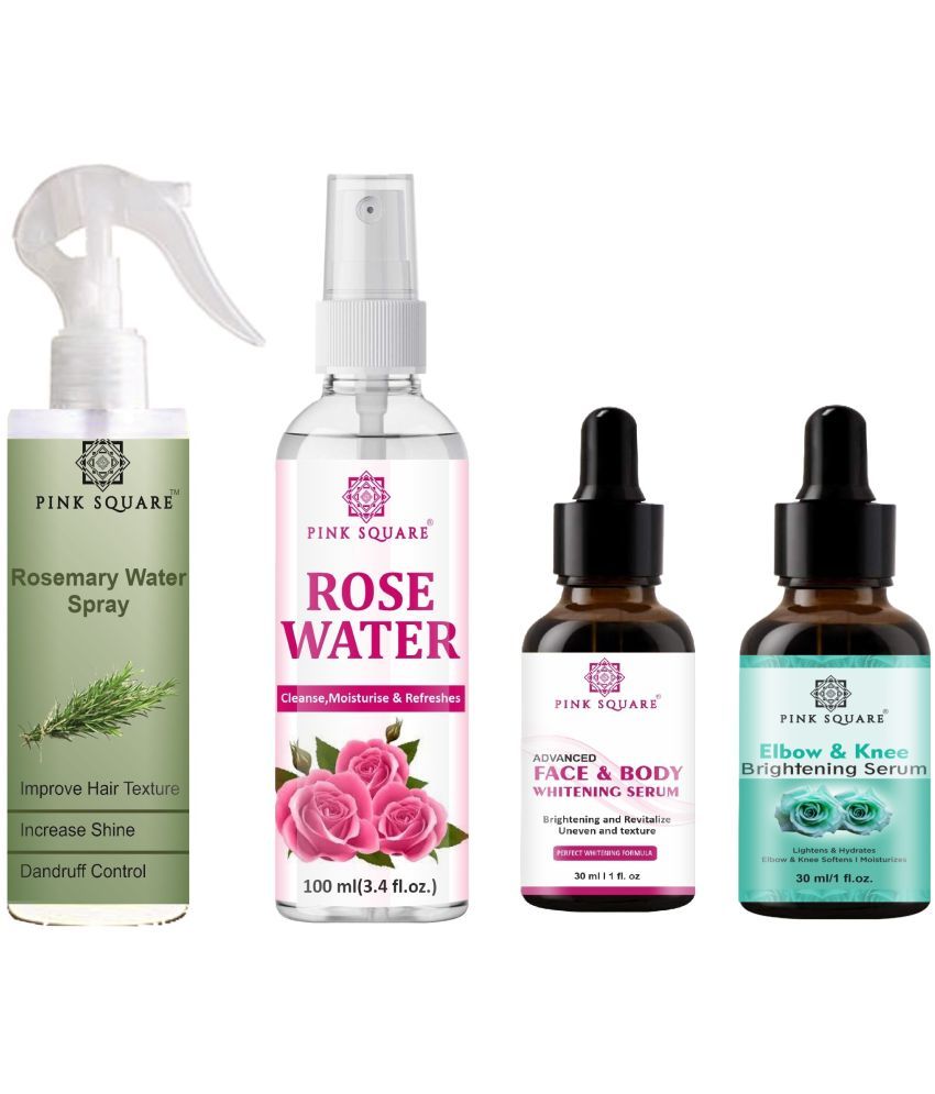     			Rosemary Water Hair Spray 100ml, Rose water for Cleansing 100ml, Face-Body Serum 30ml & Elbow and Knee Whitening Serum 30ml Combo 4