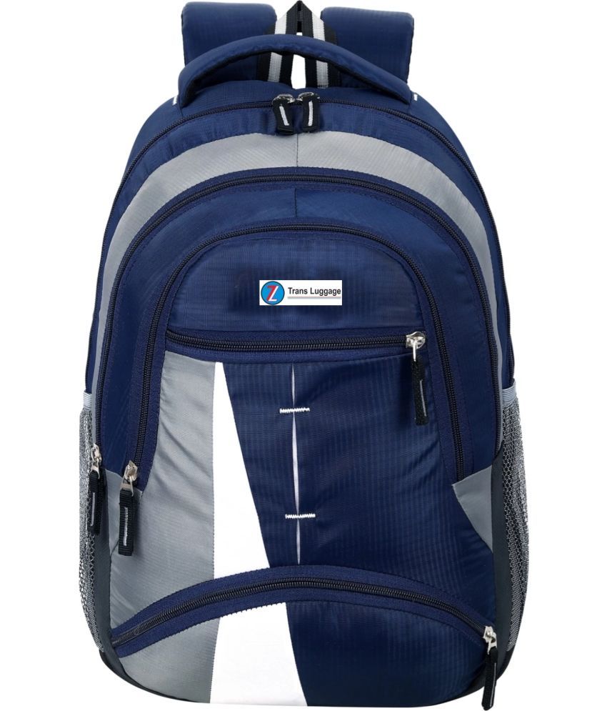     			TRANSLUGGAGE Blue Fabric Backpack With Raincover ( 22 Ltrs )