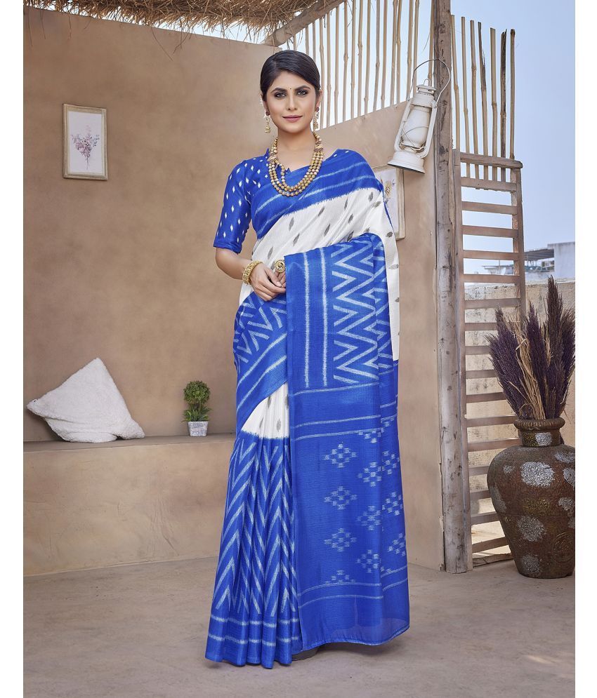     			Yashika Art Silk Printed Saree With Blouse Piece - BLUE ( Pack of 1 )