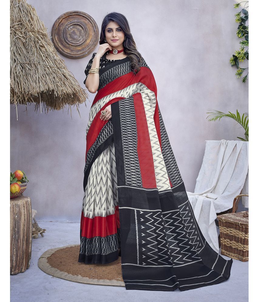     			Yashika Art Silk Printed Saree With Blouse Piece - BLACK ( Pack of 1 )