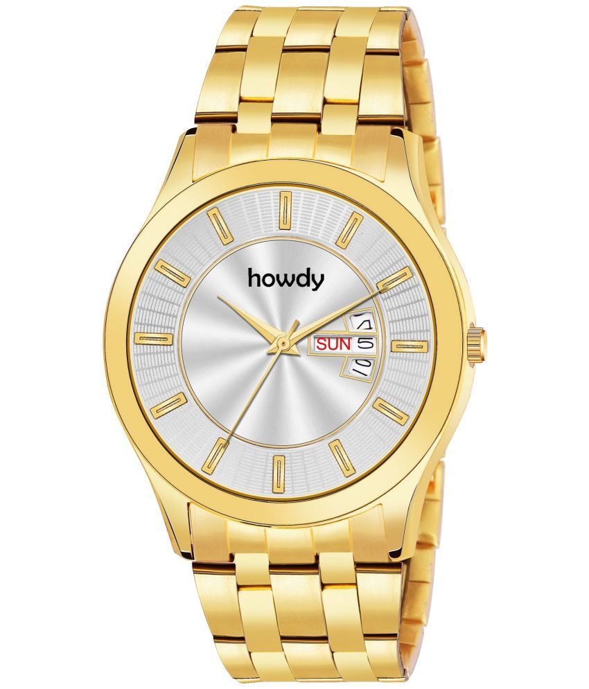     			howdy Gold Metal Analog Men's Watch