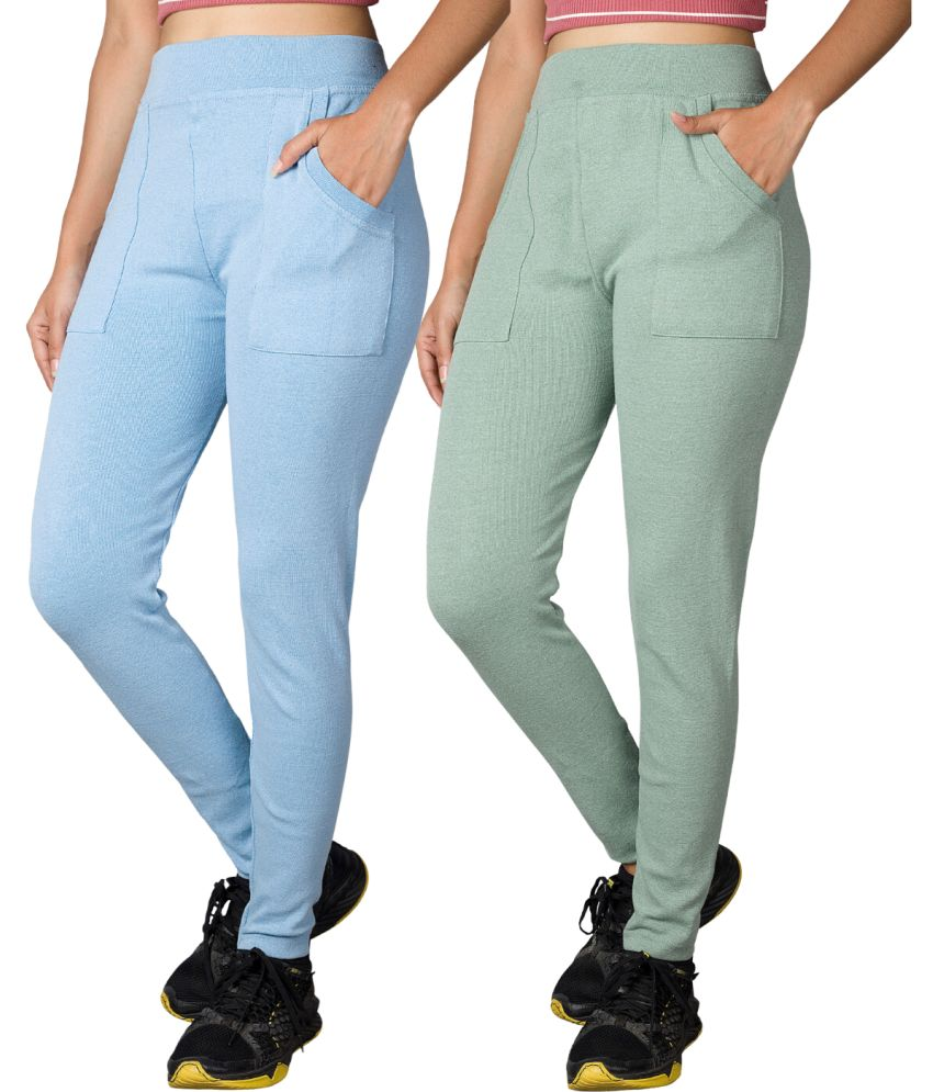     			KARARO JEGGINGS - Cotton Blend Skinny Fit Light Blue Women's Jeggings ( Pack of 2 )