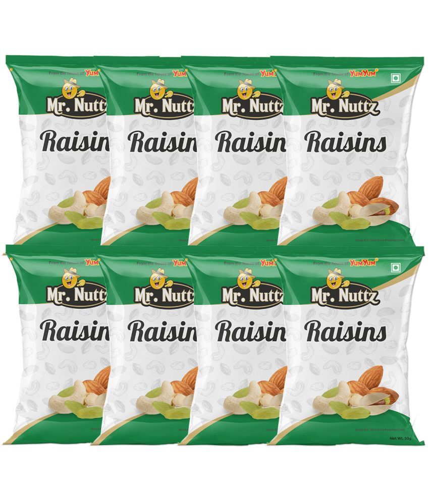     			Mr.Nuttz Premium Green Raisins (Kishmish) Pack of 8x50g Seedless Dry Fruits - Raisins (8 x 50 g)