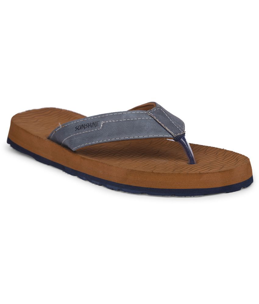     			Sunshine Blue Men's Thong Flip Flop