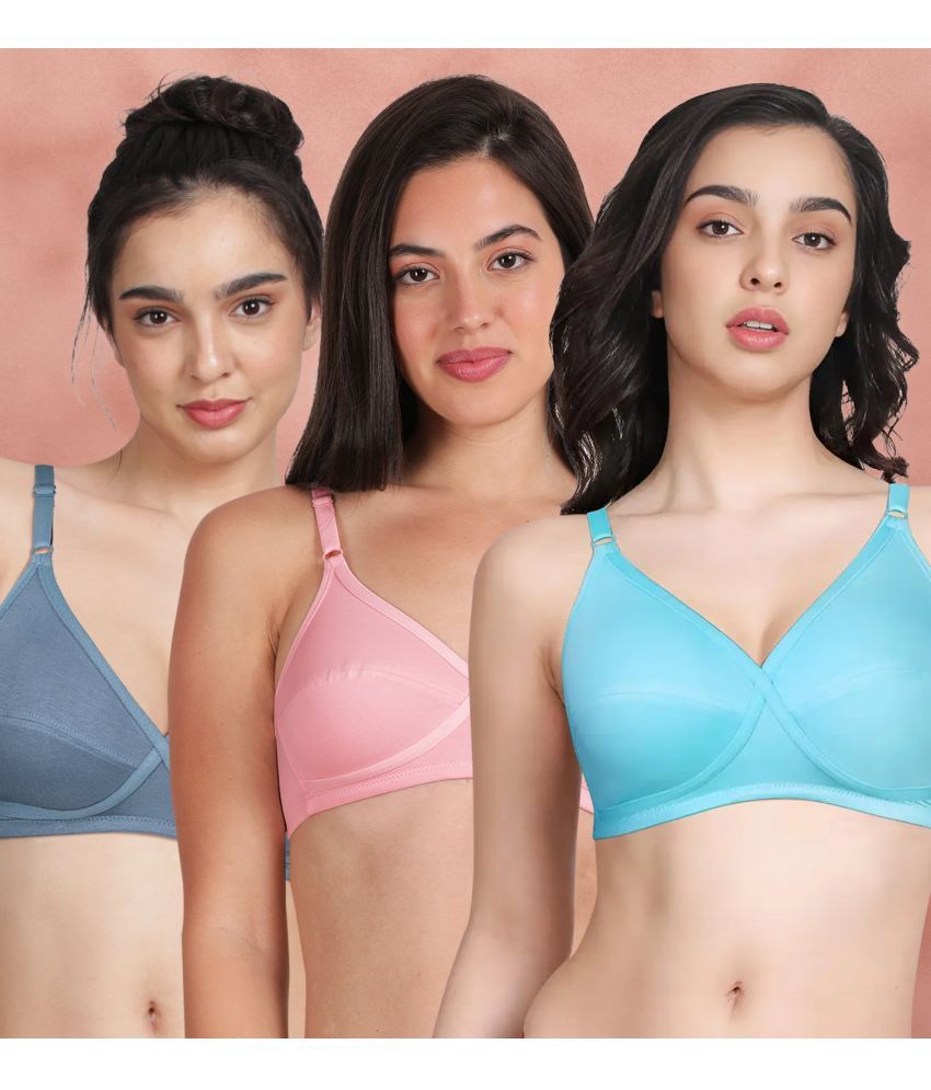     			Susie Multicolor Cotton Non Padded Women's Everyday Bra ( Pack of 3 )