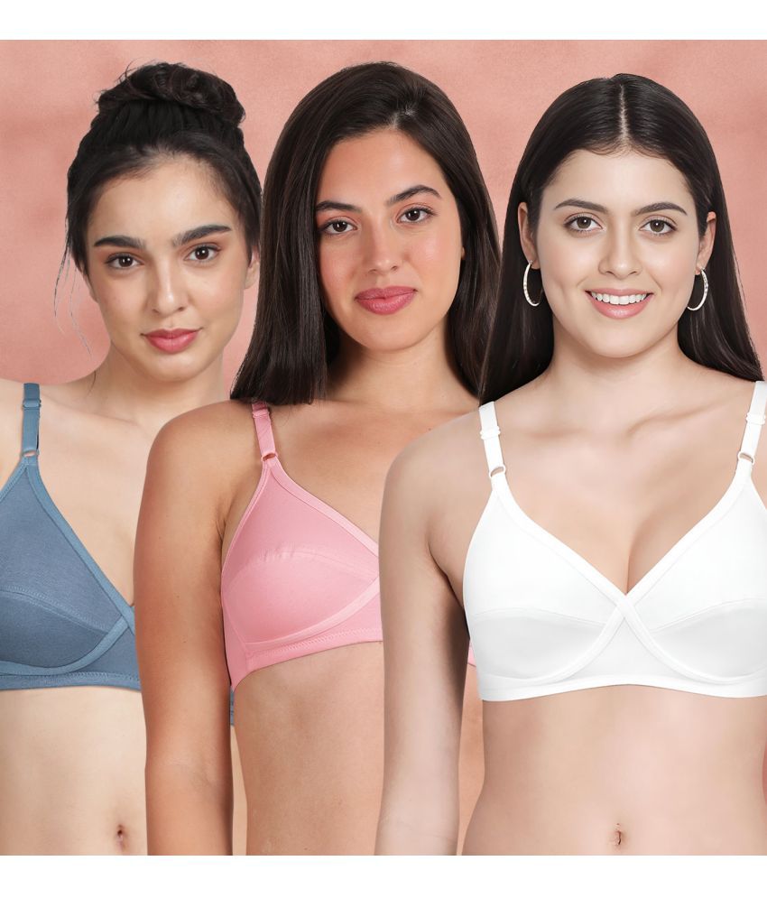     			Susie Pack of 3 Cotton Non Padded Women's Everyday Bra ( Multicolor ) susi-c3b-2042