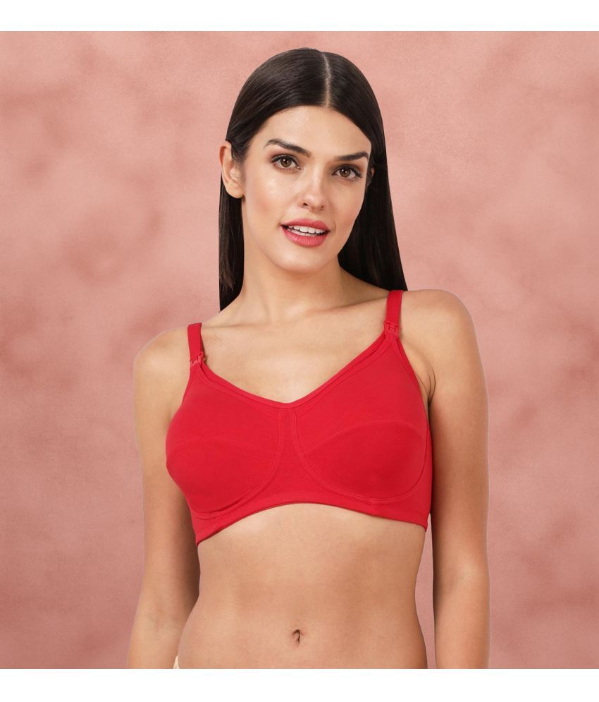     			Susie Red Cotton Non Padded Women's Stick on Bra ( Pack of 1 )