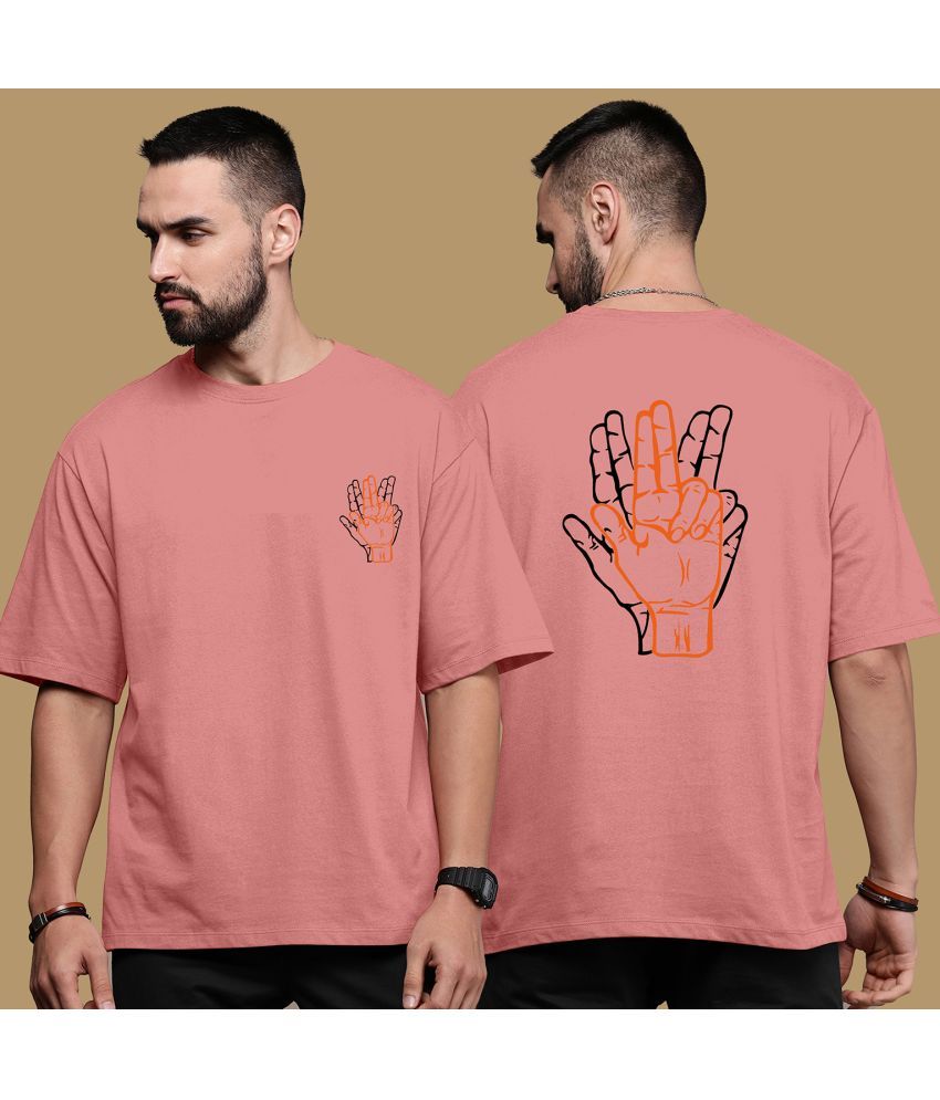     			happy khajana Pack of 1 Polyester Oversized Fit Men's T-Shirt ( Pink )