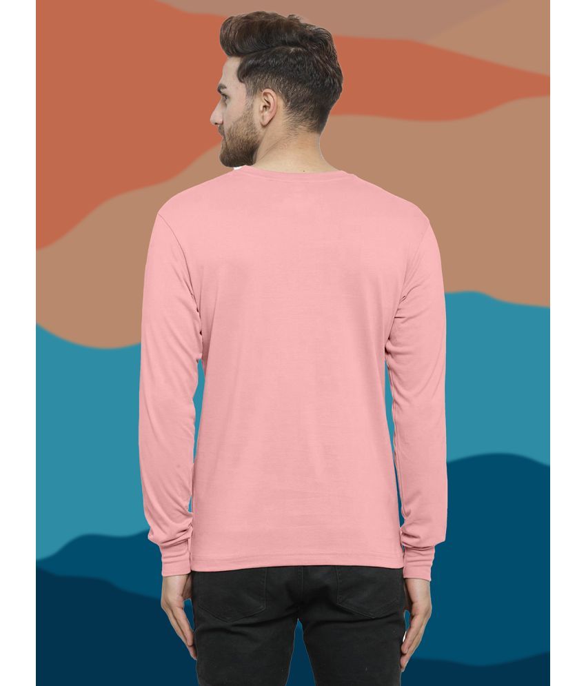     			happy khajana Polyester Regular Fit Solid Full Sleeves Men's T-Shirt - Pink ( Pack of 1 )