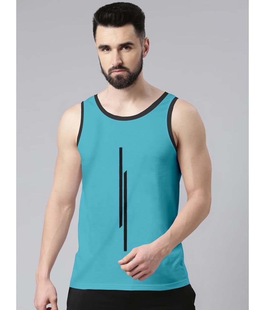     			happy khajana Polyester Regular Fit Solid Sleeveless Men's T-Shirt - Blue ( Pack of 1 )