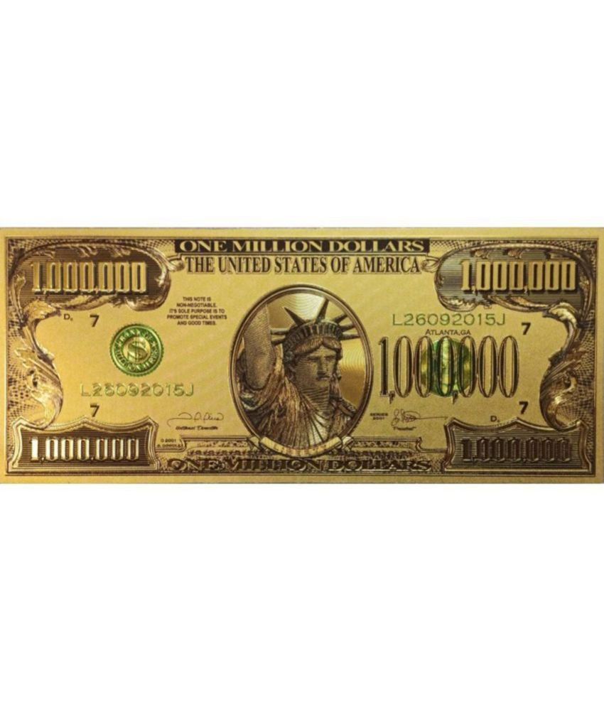     			1 Million (1000000) US Dollar Bill 24Kt Gold Plated 1 Paper currency