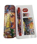 TOY DEKHO Bag Shape Cartoon Printed Stationery Gift Pack for Kids/ Art Plastic Pencil Box Set for Kids Boys and Girls/ Combo Stationary Gift Sets / designed stationery Geometry Box Multi-Purpose Uses (SPIDER MAN)