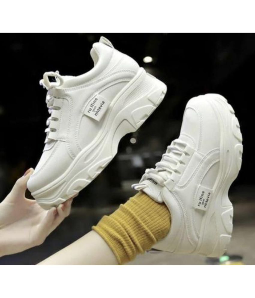     			ADISO White Women's Sneakers