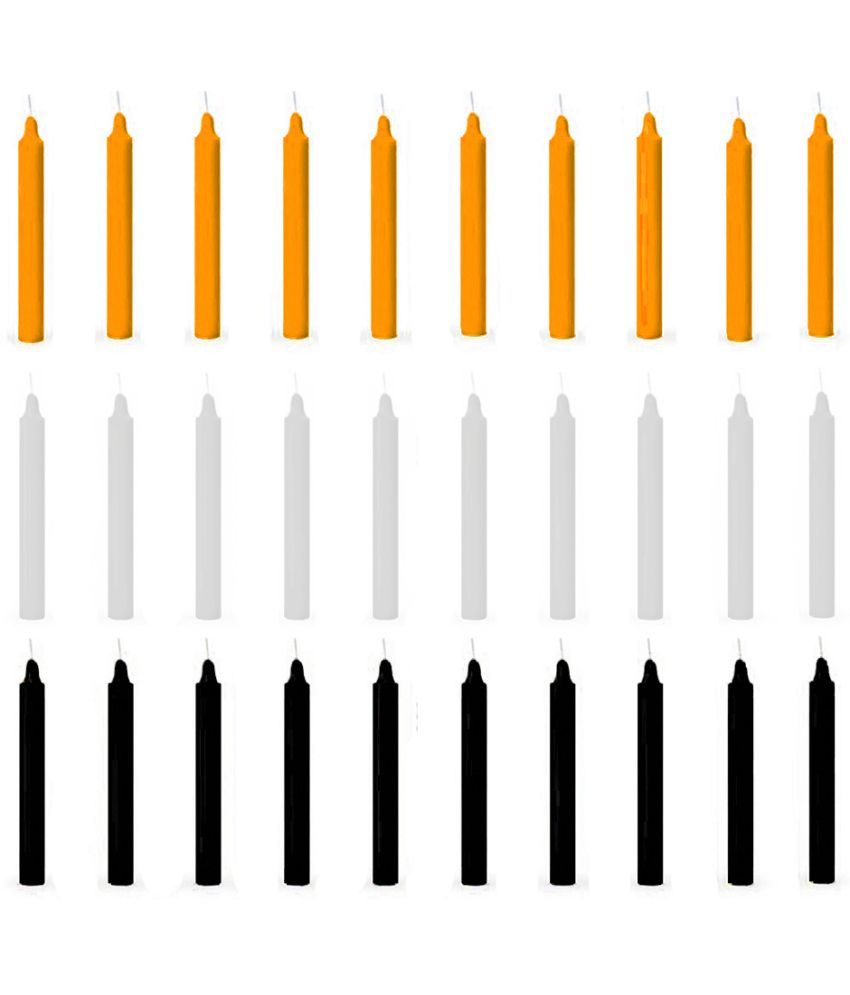     			ASIDEA Multicolour Tapered Candle 10 cm ( Pack of 30 )