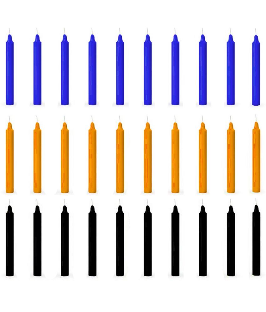     			ASIDEA Multicolour Tapered Candle 10 cm ( Pack of 30 )