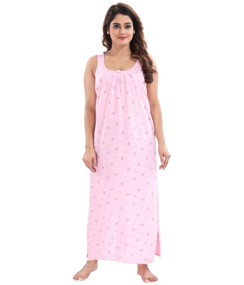     			Cinco Light Pink Cotton Blend Women's Nightwear Night Dress ( Pack of 1 )