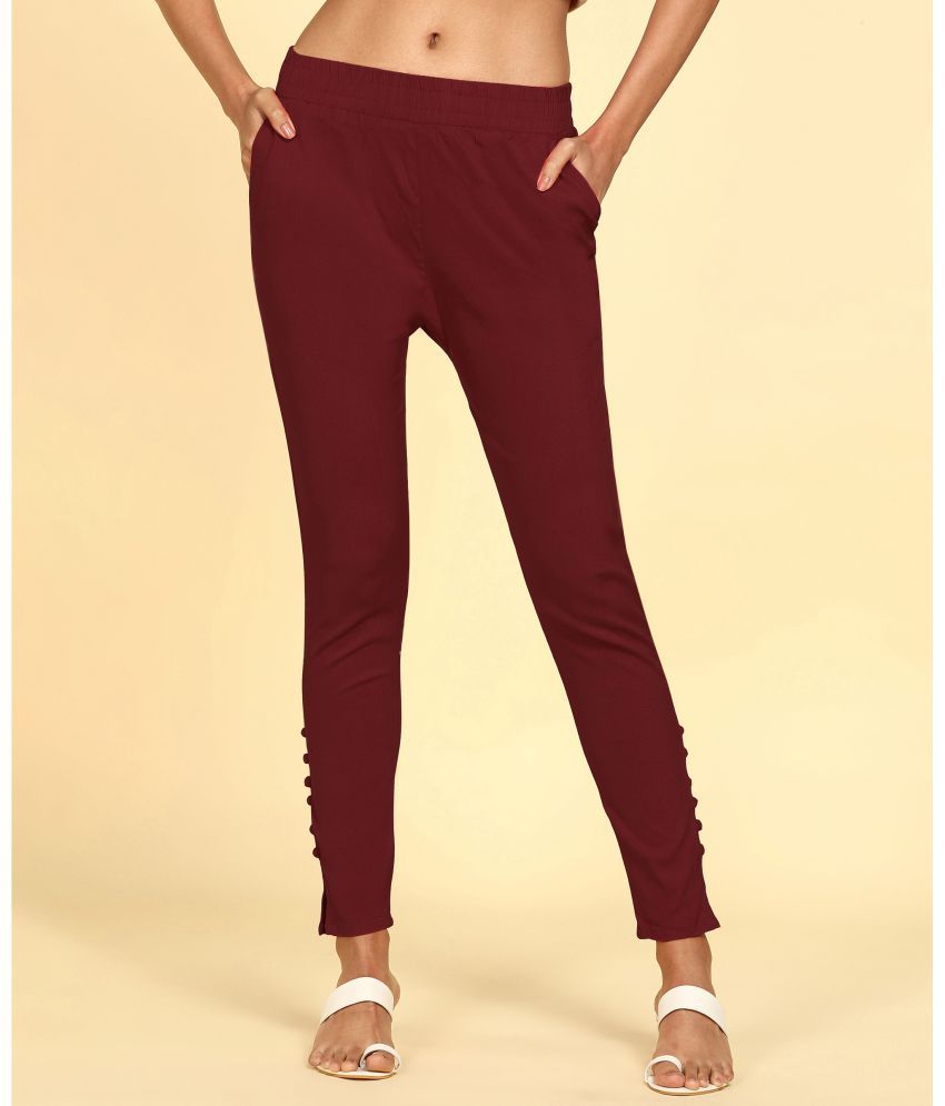     			Colorscube - Maroon Cotton Women's Pencil Pants ( Pack of 1 )