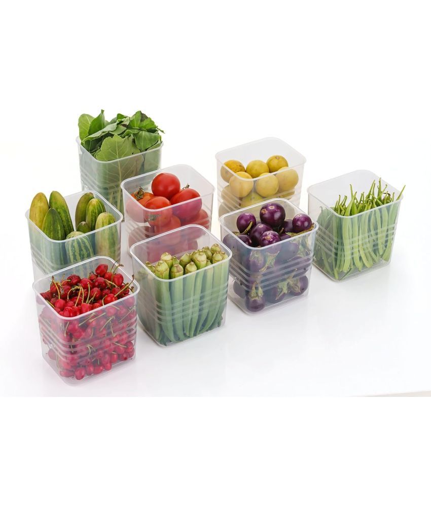     			FIT4CHEF Fridge Organizer PET Transparent Multi-Purpose Container ( Set of 8 )