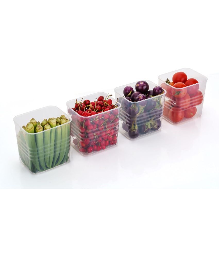     			FIT4CHEF Fridge Storage Box PET Transparent Multi-Purpose Container ( Set of 4 )