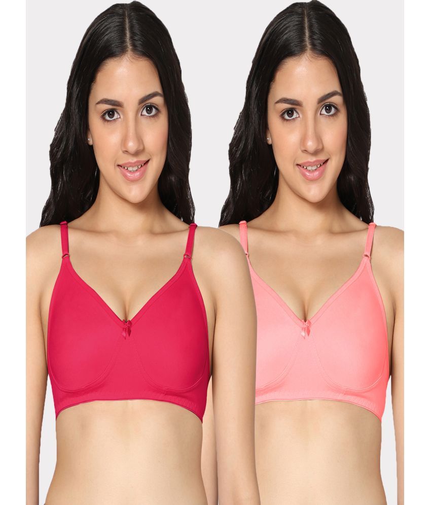     			IN CARE LINGERIE Multicolor Cotton Blend Non Padded Women's Everyday Bra ( Pack of 2 )