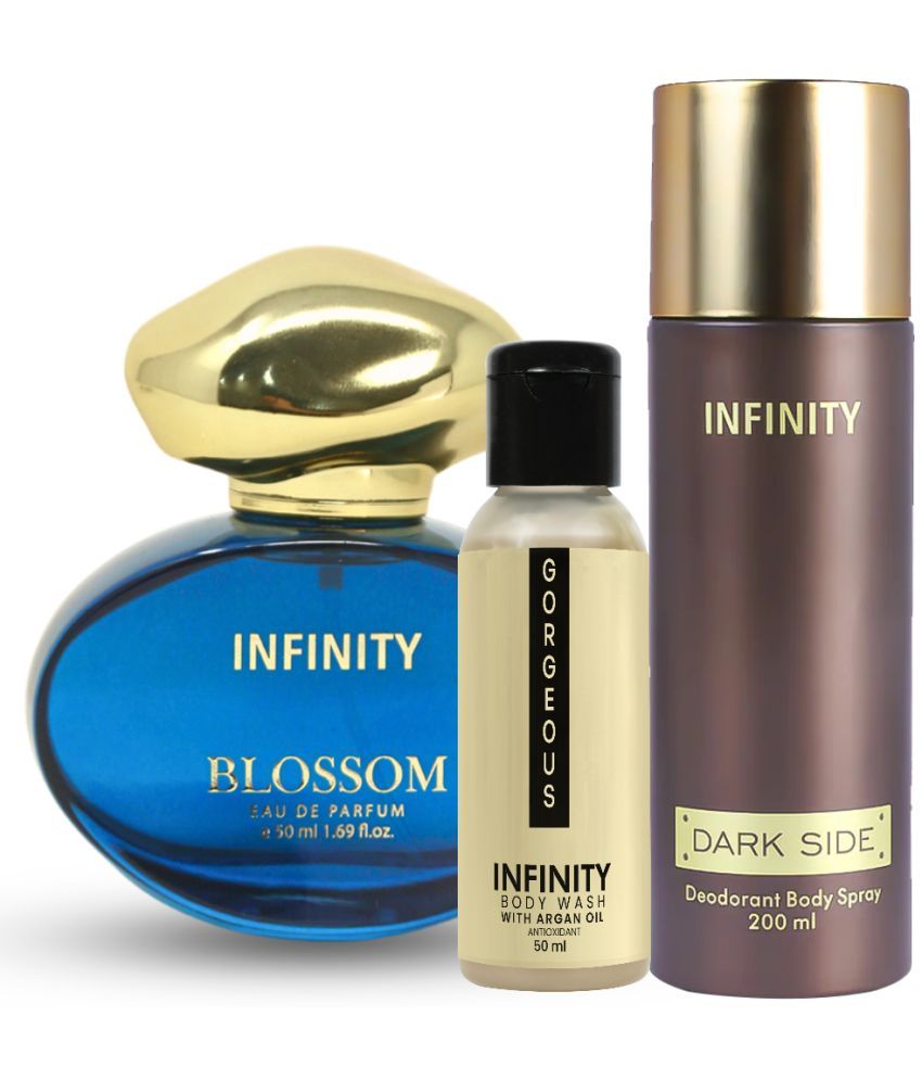     			Infinity Blossom EDP Perfume 50ml, Dark Side Deo Body Spray 200ml, Gorgeous Body Wash 50ml