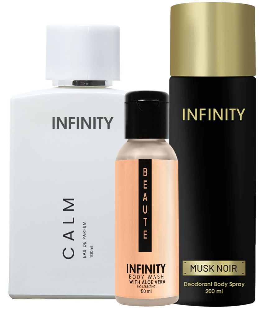     			Infinity Calm EDP Perfume 100ml, Musk Noir Deo Body Spray 200ml, Beaute Body Wash 50ml