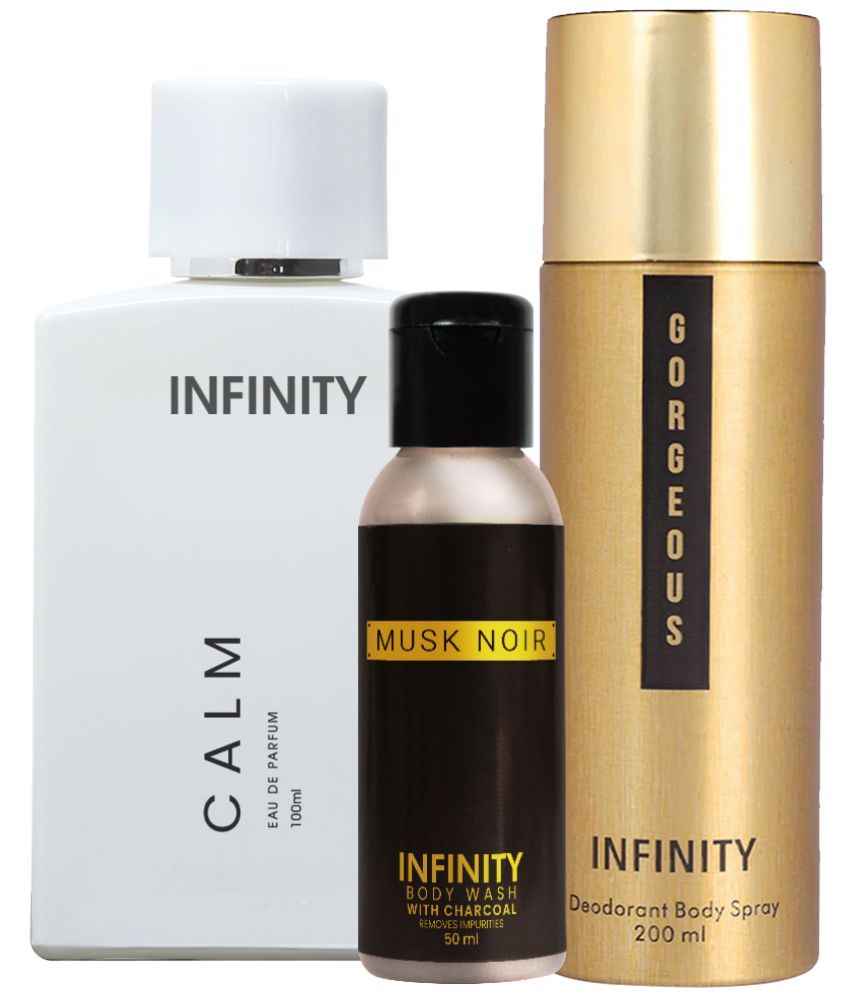     			Infinity Calm EDP Perfume 100ml, Gorgeous Deo Body Spray 200ml, Musk Noir Body Wash 50ml