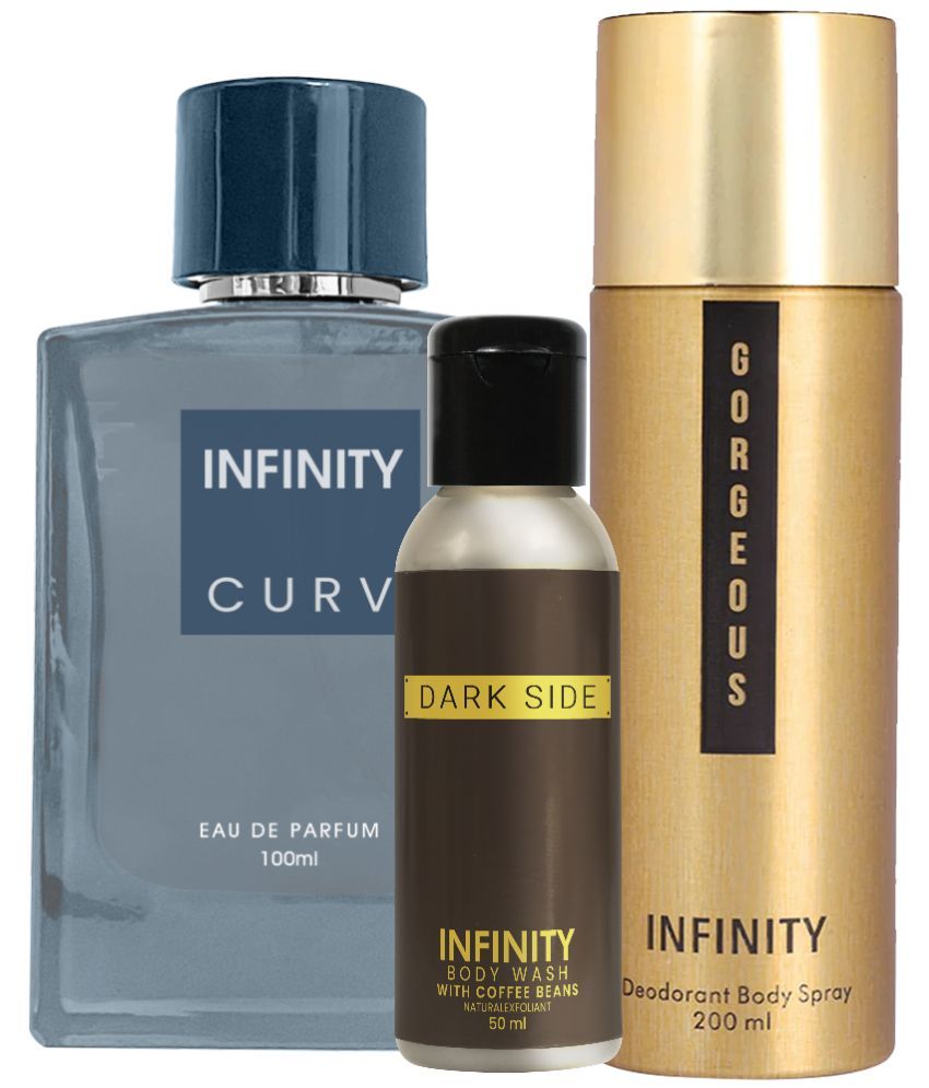     			Infinity Curv EDP Perfume 100ml, Gorgeous Deo Body Spray 200ml, Dark Side Body Wash 50ml