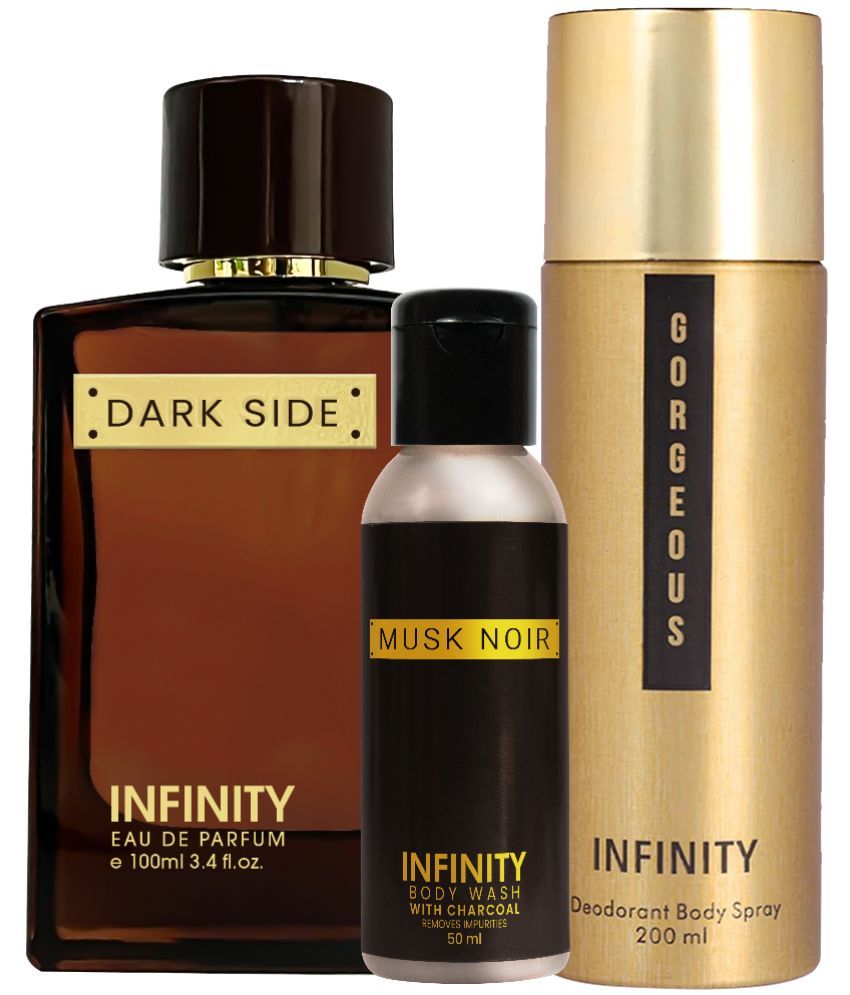     			Infinity Dark Side EDP Perfume 100ml, Gorgeous Deo Body Spray 200ml, Musk Noir Body Wash 50ml