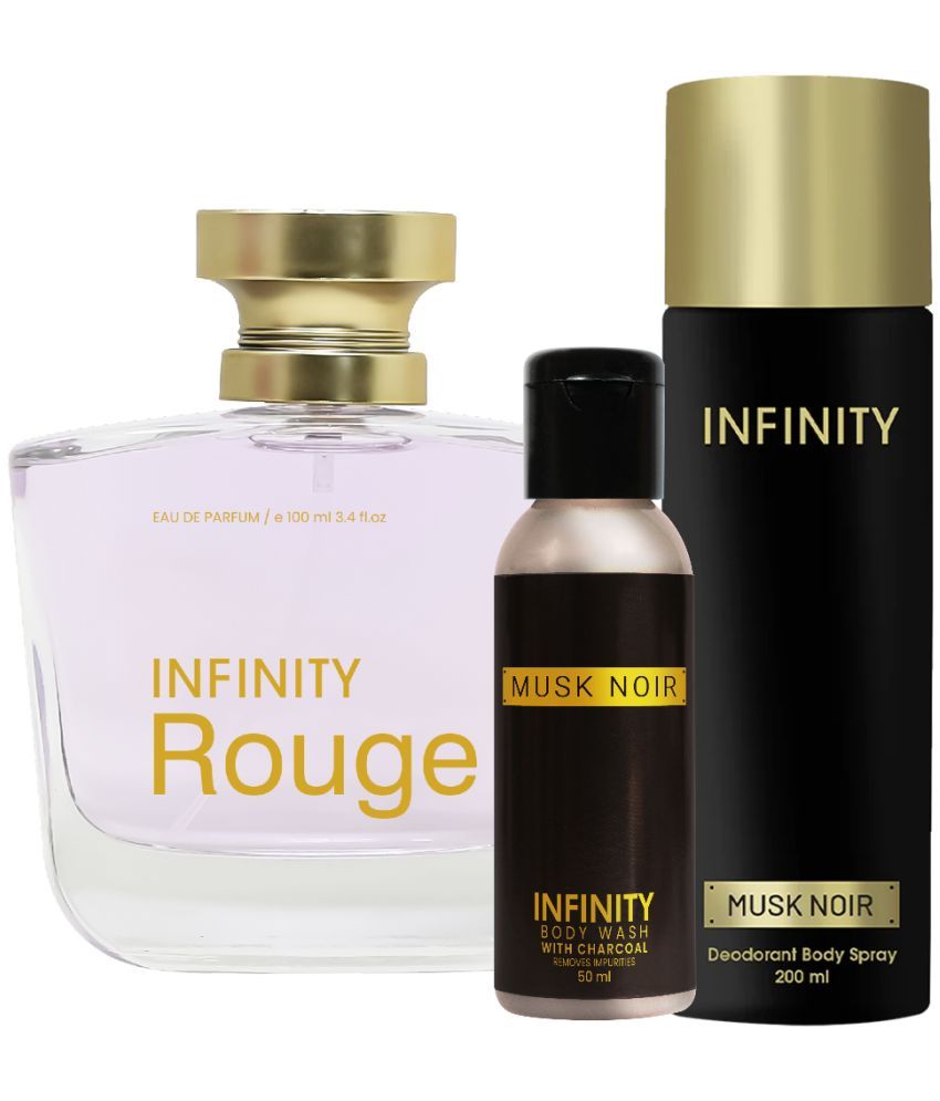     			Infinity Rouge EDP Perfume 100ml, Musk Noir Deo Body Spray 200ml, Musk Noir Body Wash 50ml