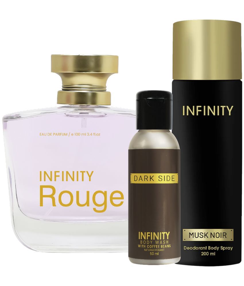     			Infinity Rouge EDP Perfume 100ml, Musk Noir Deo Body Spray 200ml, Dark Side Body Wash 50ml