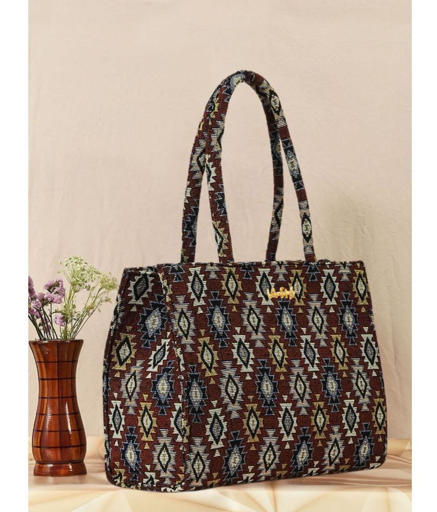     			LIKE STYLE Maroon Jute Shoulder Bag