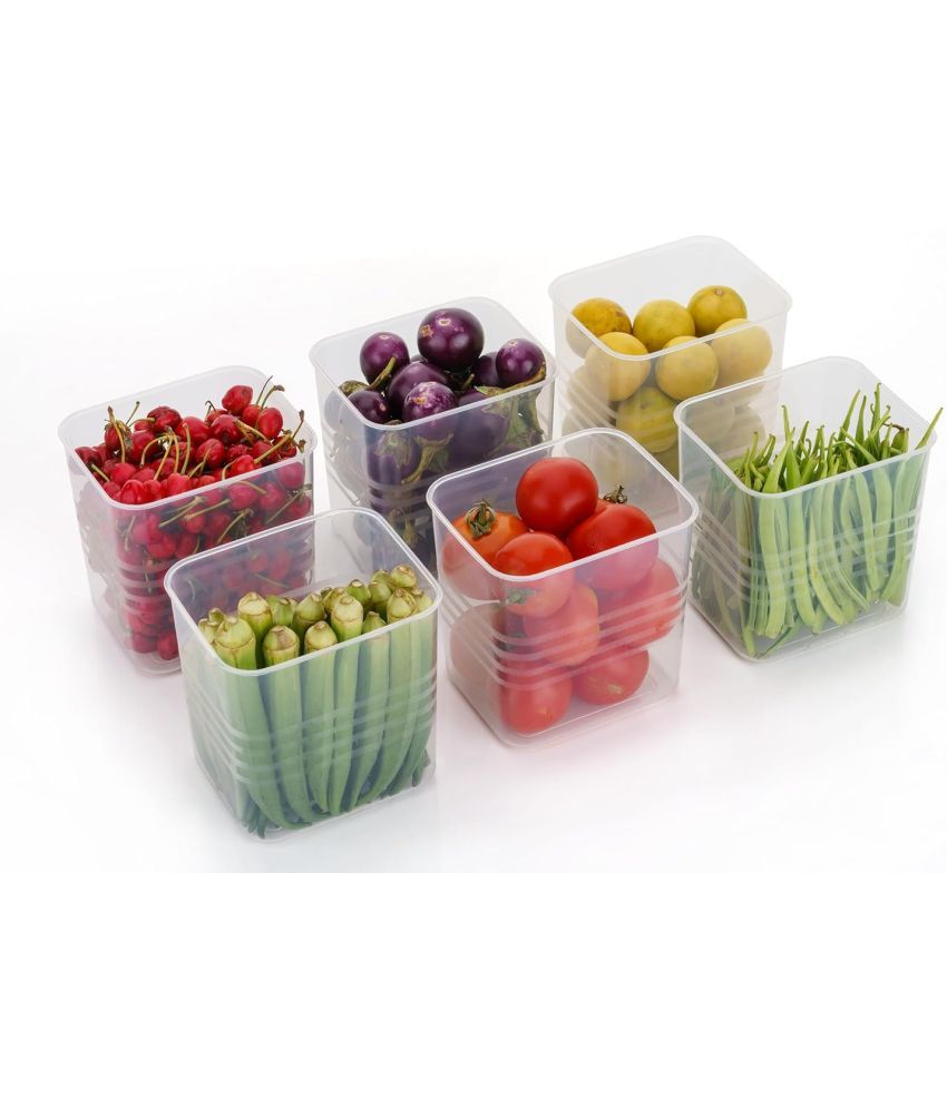     			MAGICSPOON Fridge Organizer PET Transparent Multi-Purpose Container ( Set of 6 )