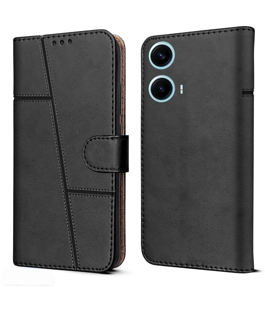     			Shining Stars Black Flip Cover Artificial Leather Compatible For Moto Edge 50 Fusion ( Pack of 1 )